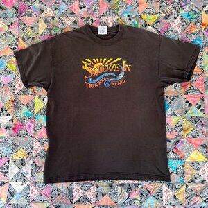 NOW CLOSED - Squeeze In Restaurant Truckee Reno T Shirt Black Faded Size Large